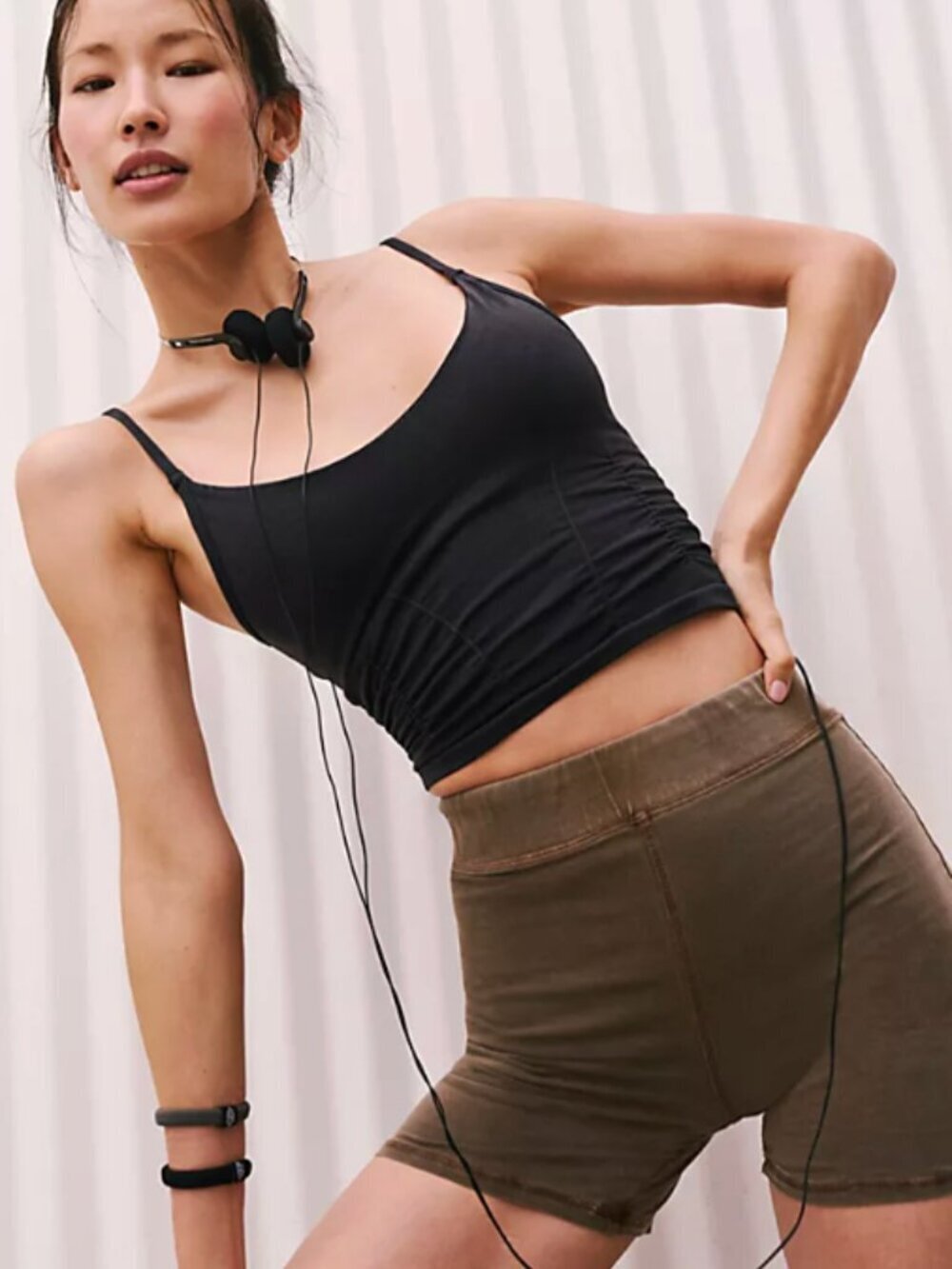 Free People Movement Good Karma Ruched Crop Tank